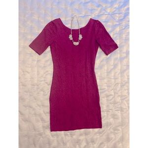 Short sleeved bodycon dress with scoop back